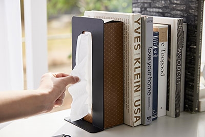 tower ティッシュが引き出せるブックエンド